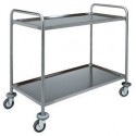 STAINLESS STEEL SERVICE TROLLEY - 2 SHELVES