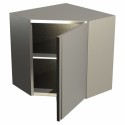 STAINLESS STEEL CORNER HANGING CABINET WITH HINGED DOOR - L.70xD.40xH.66 CM