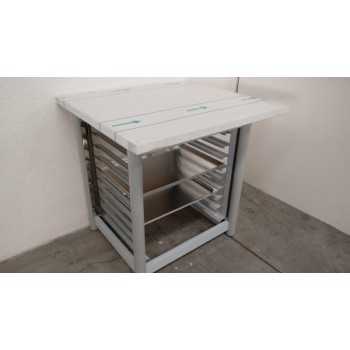 OVEN SUPPORT - L.84 x D.77 x H.85 cm - TRAY RACK FOR 10 GN 1/1 TRAYS - 60 x 40 cm