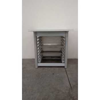 OVEN SUPPORT - L.84 x D.77 x H.85 cm - TRAY RACK FOR 10 GN 1/1 TRAYS - 60 x 40 cm