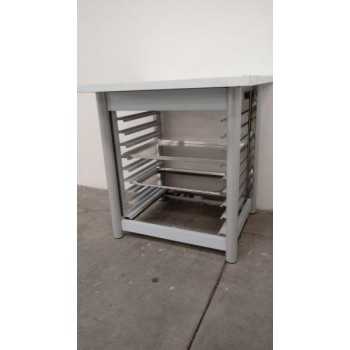 OVEN SUPPORT - L.84 x D.77 x H.85 cm - TRAY HOLDER FOR 10 GN 1/1 TRAYS - 60 x 40 cm