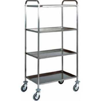 STAINLESS STEEL TROLLEY - 4 SHELVES