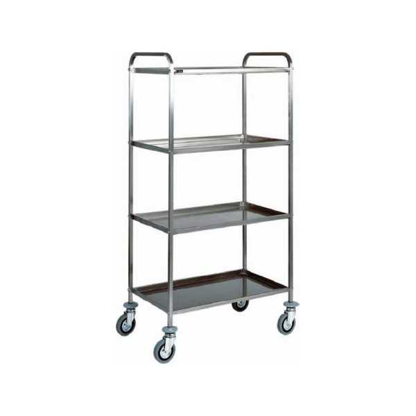 STAINLESS STEEL TROLLEY - 4 SHELVES