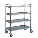 STAINLESS STEEL TROLLEY - 4 SHELVES