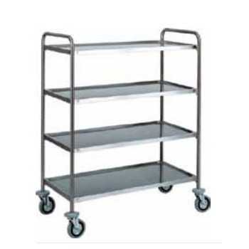 STAINLESS STEEL TROLLEY - 4 SHELVES