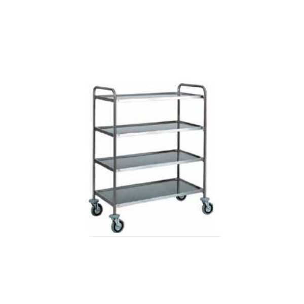 STAINLESS STEEL TROLLEY - 4 SHELVES