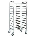 STAINLESS STEEL TRAY TROLLEY - CAPACITY 20 TRAYS