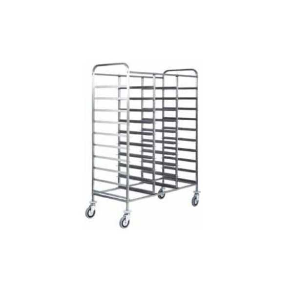 STAINLESS STEEL TRAY TROLLEY - CAPACITY 30 TRAYS