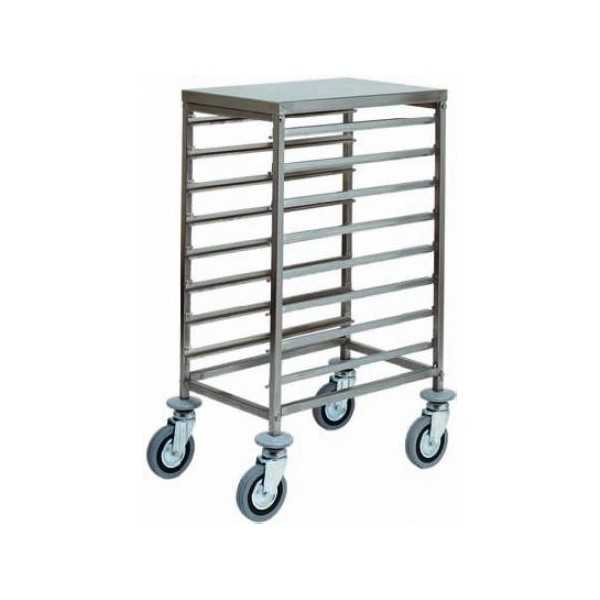 STAINLESS STEEL TRAY TROLLEY - 8 GN 1/1 TRAYS