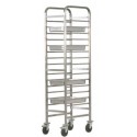 REINFORCED STAINLESS STEEL TRAY TROLLEY - 14 GN 1/1 TRAYS