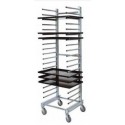 STAINLESS STEEL PASTRY TRAY RACK TROLLEY - 20 TRAYS