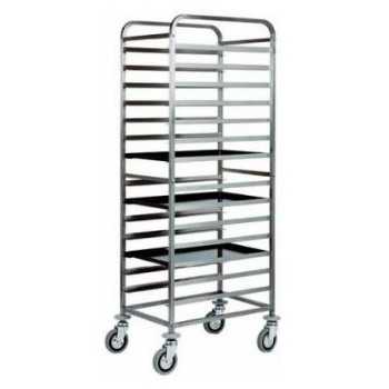 STAINLESS STEEL PASTRY TRAY TROLLEY