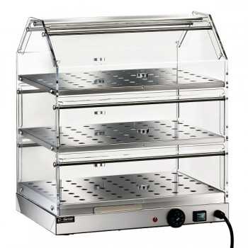 HEATED STAINLESS STEEL SHOWCASE WITH 3 TIERS