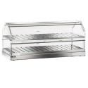 NEUTRAL STAINLESS STEEL DISPLAY CASE 2 LEVELS