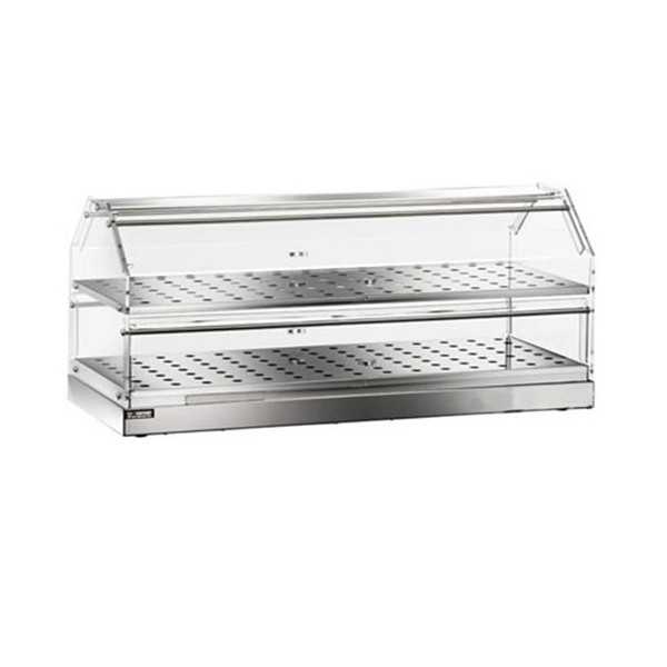 NEUTRAL STAINLESS STEEL DISPLAY CASE 2 LEVELS