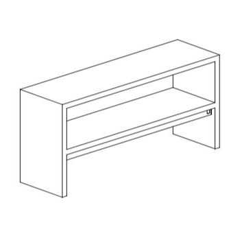 DOUBLE STAINLESS STEEL SUPPORT SHELF FOR TABLE WITH HEATING BODY