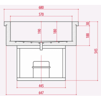 BUILT-IN REFRIGERATED STAINLESS STEEL BOWL - 4 GN 1/1 BOWLS