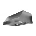 SQUARE WALL-MOUNTED STAINLESS STEEL HOOD COMPLETE WITH LABYRINTH FILTERS AND MOTOR - P.70 cm