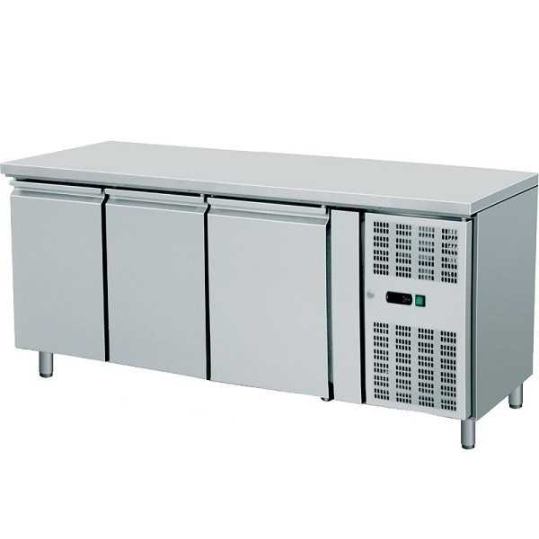 Ventilated steel refrigerated counter GN 1/1 - 3 doors