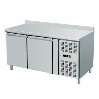 VENTILATED REFRIGERATED COUNTER IN STEEL GN 1/1 - 2 DOORS WITH BACKPACK