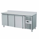 VENTILATED REFRIGERATED COUNTER IN STEEL GN 1/1 - 3 DOORS WITH BACKPACK