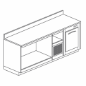 REFRIGERATED STAINLESS STEEL BAR COUNTER WITH 1 COMPARTMENT - L.200 cm