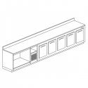 REFRIGERATED STAINLESS STEEL BAR COUNTER WITH 5 SPACES - L.400 cm