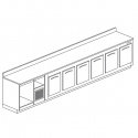 REFRIGERATED STAINLESS STEEL BAR COUNTER WITH 6 SPACES - L.400 cm