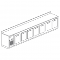 REFRIGERATED STAINLESS STEEL BAR COUNTER WITH 7 SPACES - L.400 cm