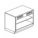 CHECKOUT COUNTER COMPLETE WITH SERVICE DRAWER AND DRAWER WITH KEY ON OPEN COMPARTMENT WITH INTERMEDIATE SHELF - L.100 x H.95 cm