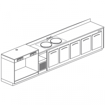 COFFEE MACHINE TOP AND SINK - L.400 cm