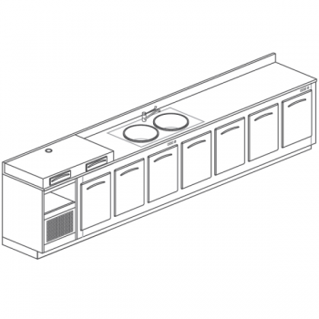 COFFEE MACHINE TOP AND SINK - L.400 cm