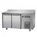 REFRIGERATED STAINLESS STEEL TABLE WITH 2 DOORS WITH BACKPACK - P.60 cm