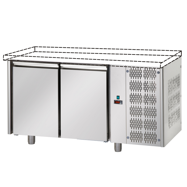 REFRIGERATED STAINLESS STEEL TABLE WITH 2 DOORS WITHOUT WORKTOP - P.60 cm