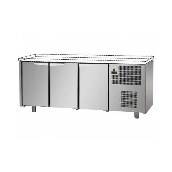 REFRIGERATED STAINLESS STEEL TABLE WITH 3 DOORS WITHOUT WORKTOP - P.60 cm