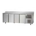 REFRIGERATED STAINLESS STEEL TABLE WITH 4 DOORS AND BACKPACK - P.60 cm