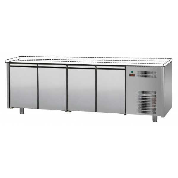 STAINLESS STEEL REFRIGERATED TABLE WITH 4 DOORS WITHOUT WORKTOP - D.60 cm