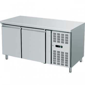 REFRIGERATED STAINLESS STEEL TABLE WITH 2 DOORS FOR TRAYS 60x40 cm - P.80 cm