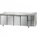 REFRIGERATED STAINLESS STEEL TABLE WITH 4 DOORS AND RACK FOR TRAYS 60x40 cm - D.80 cm