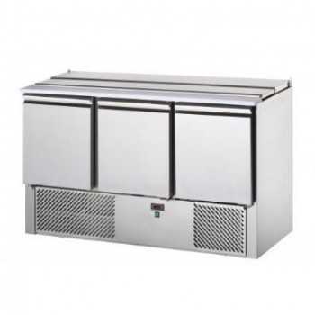 3 DOOR SALADETTE WITH STAINLESS STEEL LID