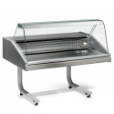 STATIC REFRIGERATED DISPLAY CASE FOR FISHMONGER WITH CURVED GLASS AND SUPPORT