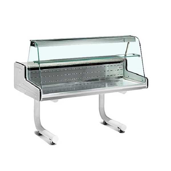 VR REFRIGERATED SHOWCASE WITH CURVED GLASS WITH SUPPORT AND WHEELS