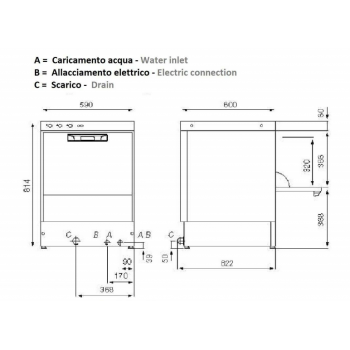 ELECTRONIC DISHWASHER WITH SQUARE BASKET 50 x 50 cm