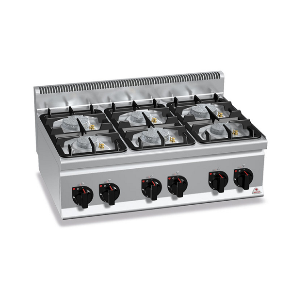 6 BURNERS GAS COOKER TOP - ECO POWER - SERIE 60