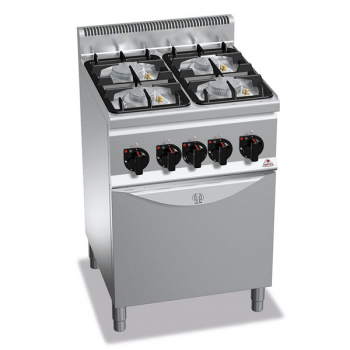 4 BURNERS GAS COOKER ON 1/1 GAS OVEN - ECO POWER - 60 SERIES