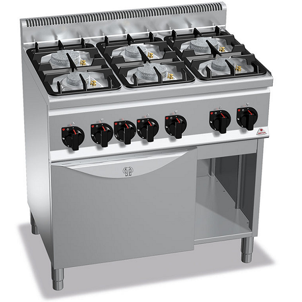 GAS COOKER WITH 6 BURNERS ON GAS OVEN 1/1 - ECO POWER - SERIES 60