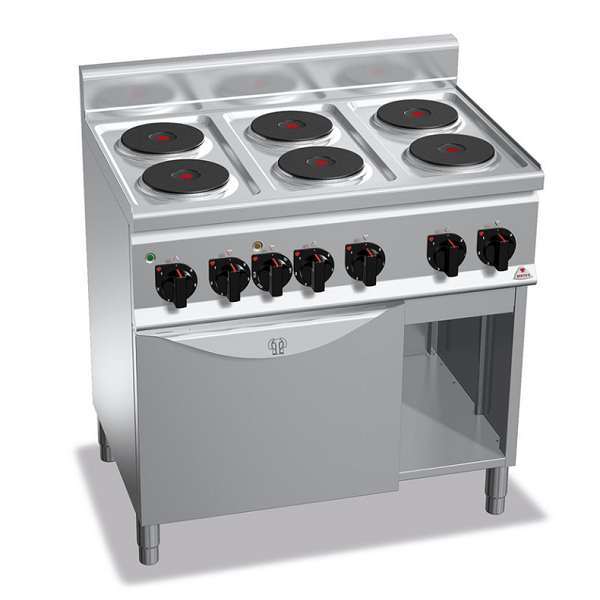 ELECTRIC COOKER WITH 6 ROUND PLATES ON ELECTRIC OVEN - 60 SERIES