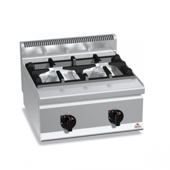 2 BURNERS IN LINE GAS COUNTER STOVE - HIGH POWER - DEPTH 60 cm