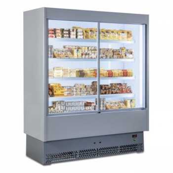 REFRIGERATED WALL DISPLAY FOR CURED MEATS AND DAIRY PRODUCTS WITH SLIDING DOORS - DEPTH 80 cm