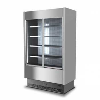 REFRIGERATED WALL DISPLAY FOR MEAT WITH SLIDING DOORS - DEPTH 60 cm